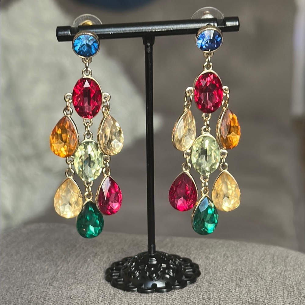 🌼SALE🌼Beautiful multicolored crystal drop earrings